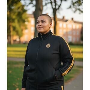 EUC Lauren Ralph Lauren Black & Gold Track Jacket – Size 3X OldMoney QuietLuxury